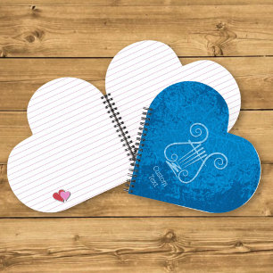 Blue Lyre Background Notebook