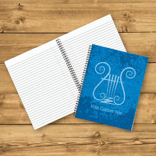 Blue Lyre Background Notebook