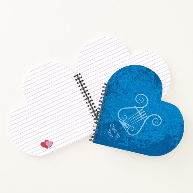 Blue Lyre Background Notebook (Inside)