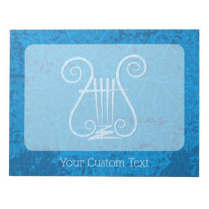 Blue Lyre Background Notepad