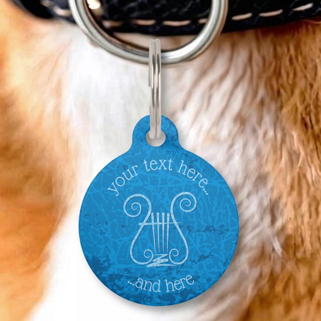 Blue Lyre Background Pet Tag (Creator Uploaded)