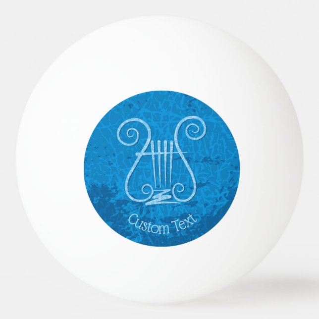 Blue Lyre Background Ping Pong Ball (Front)