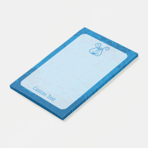Blue Lyre Background Post-it Notes
