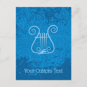 Blue Lyre Background Postcard