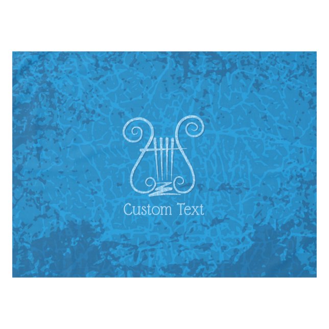 Blue Lyre Background Tablecloth (Front (Horizontal))