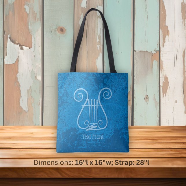 Blue Lyre Background Tote Bag (Creator Uploaded)