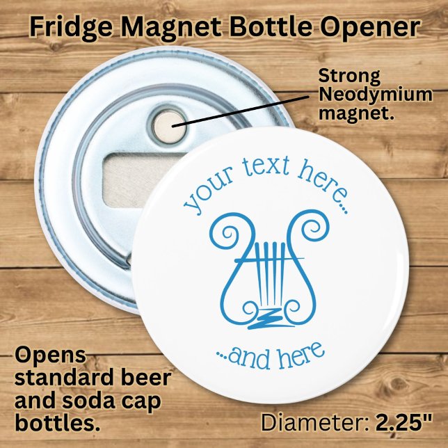 Blue Lyre Bottle Opener (Creator Uploaded)