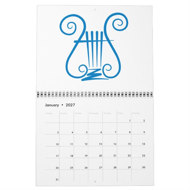 Blue Lyre Calendar (Jan 2027)