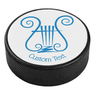 Blue Lyre Hockey Puck