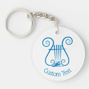 Blue Lyre Keychain