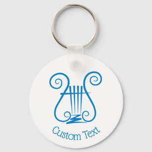 Blue Lyre Keychain