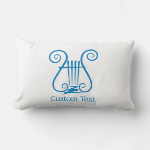 Blue Lyre Lumbar Cushion