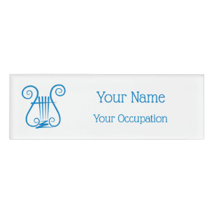Blue Lyre Name Tag