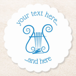 Blue Lyre Paper Coaster