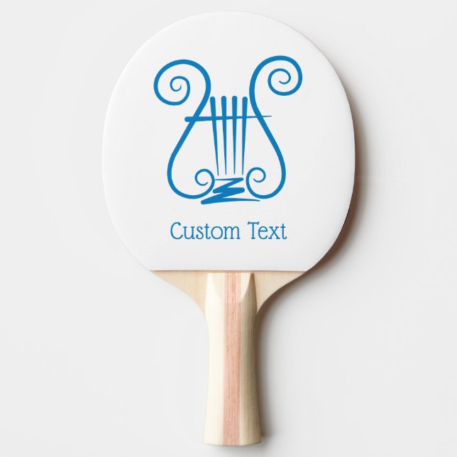 Blue Lyre Ping Pong Paddle (Front)