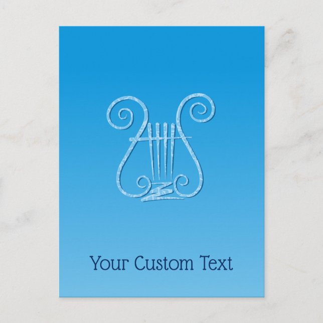 Blue Lyre Postcard (Front)