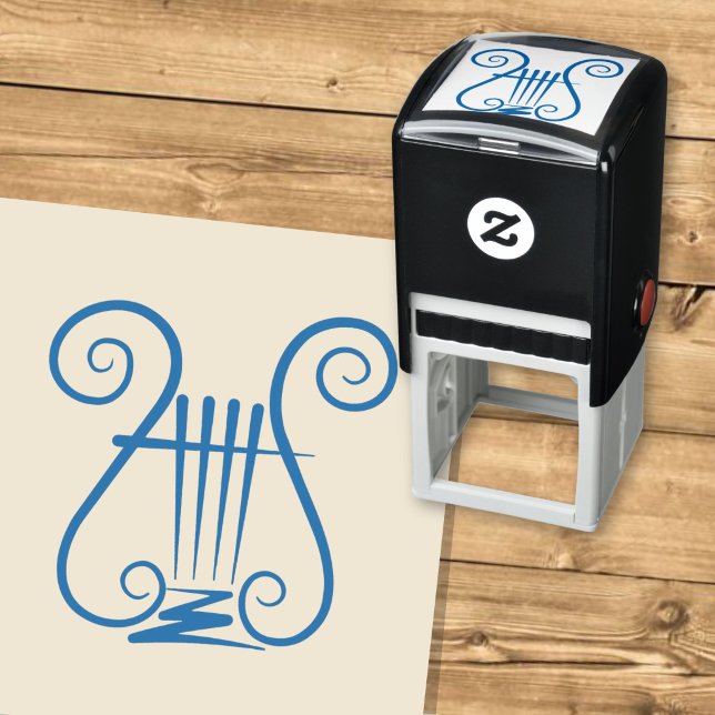 Blue Lyre Self-inking Stamp (Creator Uploaded)