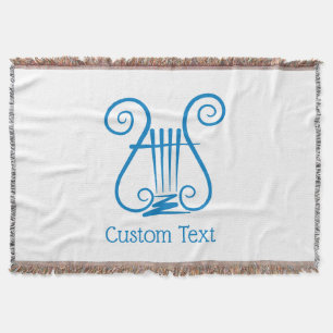 Blue Lyre Throw Blanket