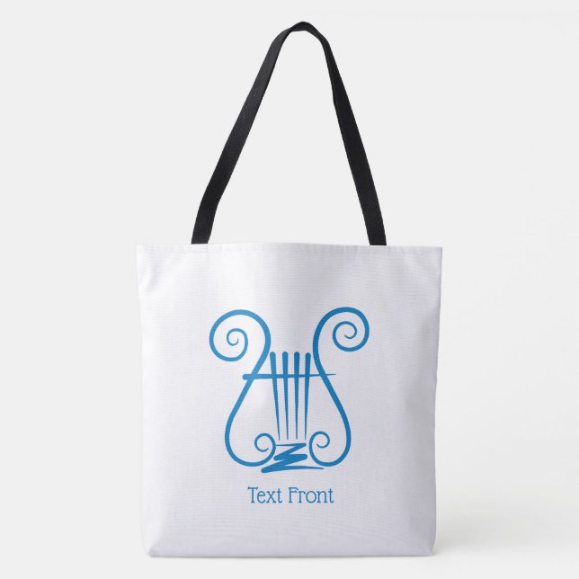 Blue Lyre Tote Bag (Front)