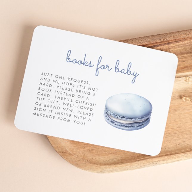 Blue Macaron Baby Shower Books Enclosure Card (Creator Uploaded)