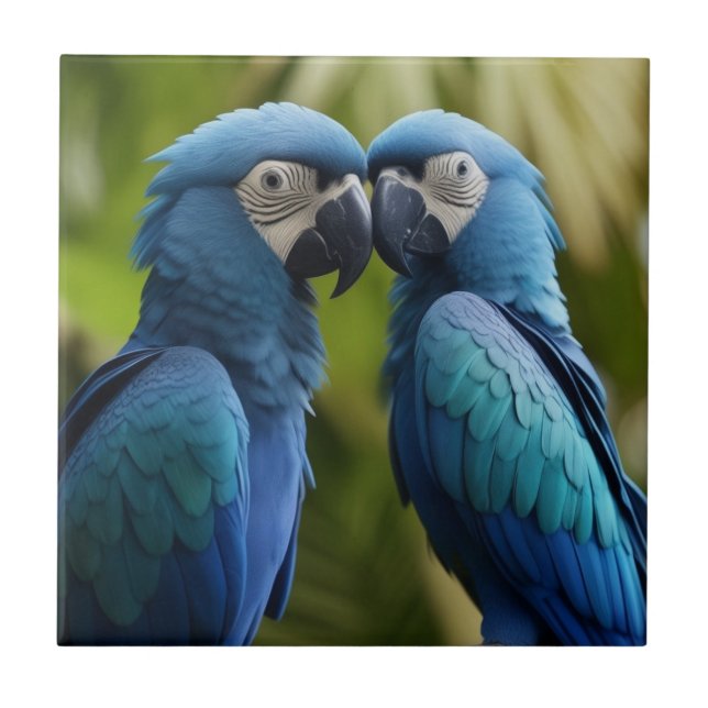 Blue Macaw Ceramic Tile (Front)
