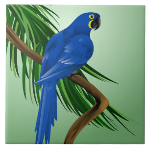 Blue Macaw Ceramic Tile