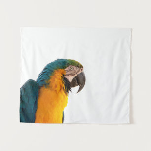 Blue macaw parrot tapestry