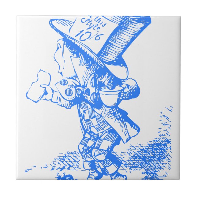 Blue Mad Hatter Ceramic Tile (Front)