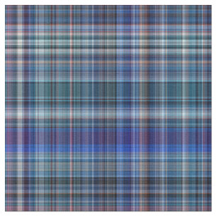 Blue Madras Plaid Stripes Print Pattern Fabric
