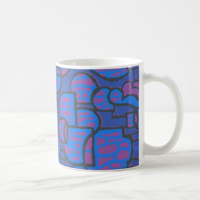 Blue, Magenta Abstract Coffee Mug (Right)