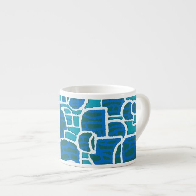 Blue, Magenta Abstract Espresso Mug (Front Right)