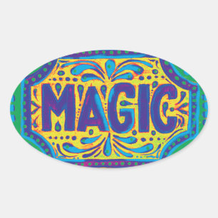 Blue Magic Oval Sticker