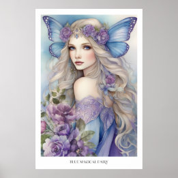 Blue Magical Fairy Poster