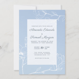 Blue Magnolia Invitation