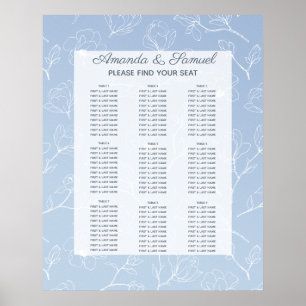 Blue Magnolia Seating Poster