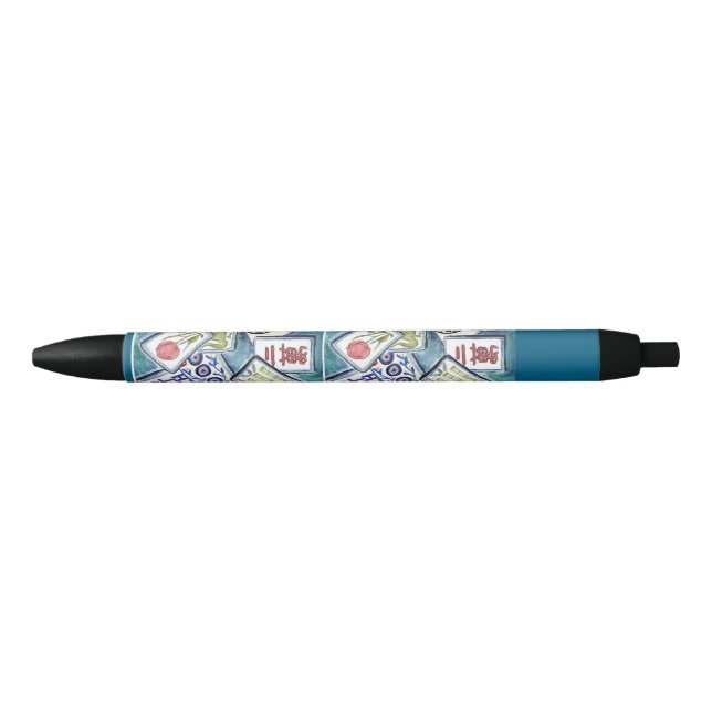Blue Mahjong Tile Pen (Front)