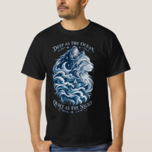 Blue Maine Coon Ocean Waves Vintage Moon Art