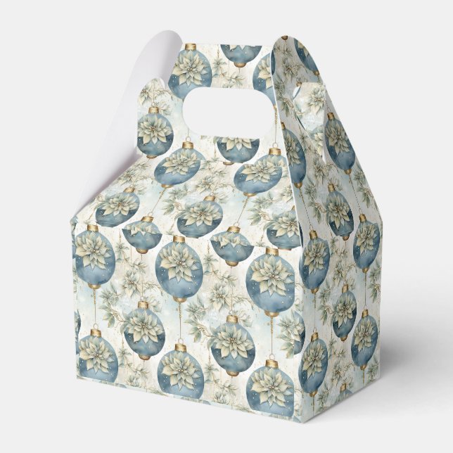 Blue Majesty Elegant Blue Gold Christmas Splendour Favour Box (Front Side)