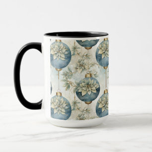 Blue Majesty Elegant Blue Gold Christmas Splendour Mug