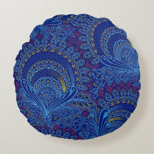 Blue Majesty Round Cushion
