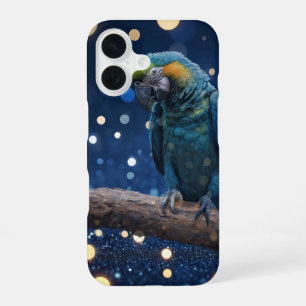 Blue Majesty: The Blue Macaw On Dreamy Blue Bokeh, iPhone 16 Case