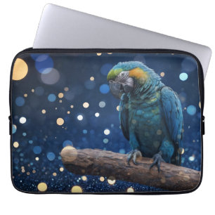 Blue Majesty: The Blue Macaw On Dreamy Blue Bokeh, Laptop Sleeve