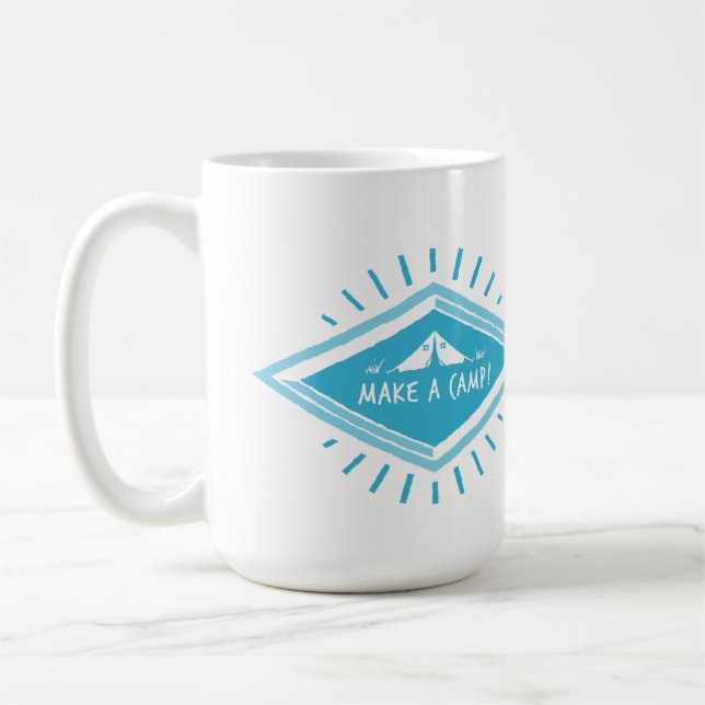 Blue Make a Camp, Great Adventure  Coffee Mug (Left)