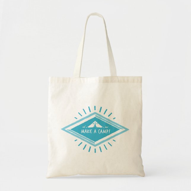 Blue Make a Camp, Great Adventure  Tote Bag (Front)