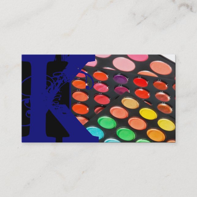 Blue Make Up Artist Palette Business Card (Front)