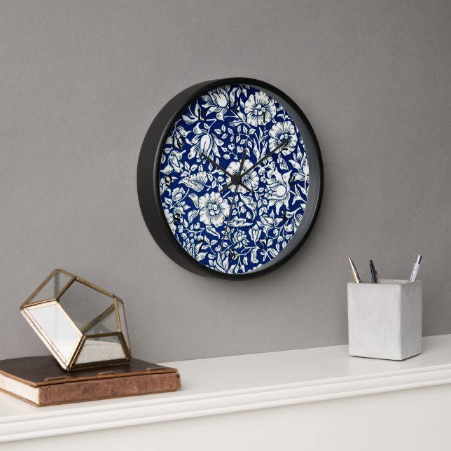 Blue Mallow, a William Morris pattern, Clock (Office)