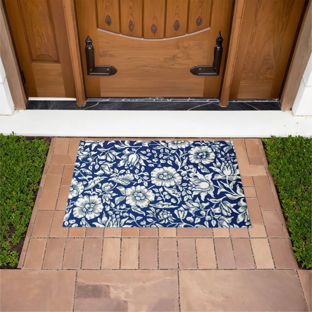 Blue Mallow by William Morris,  Doormat (Outdoor)