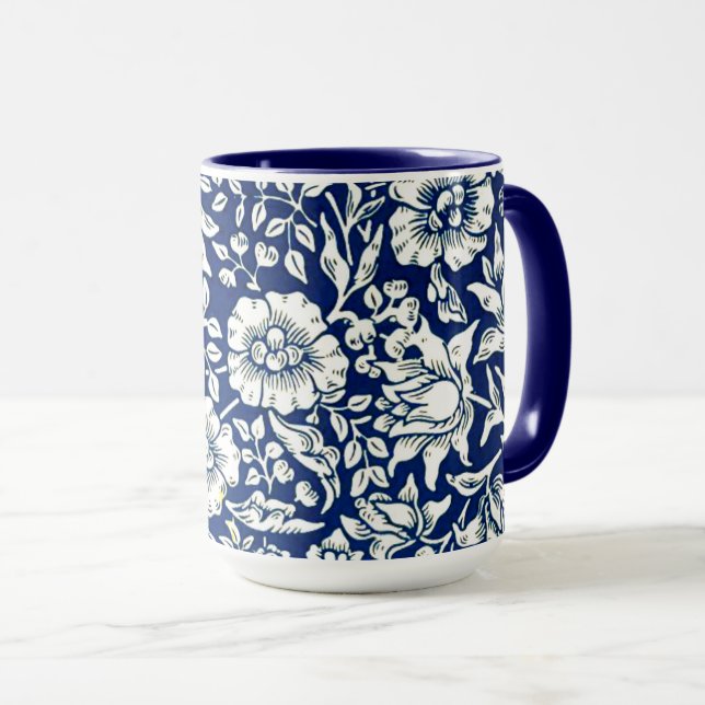 Blue Mallow by William Morris,  Mug (Front Right)