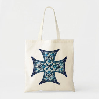 Blue Maltese Cross Tote Bag