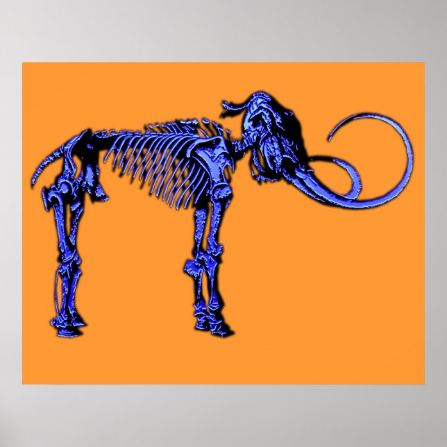 Blue Mammoth Skeleton Poster (Front)